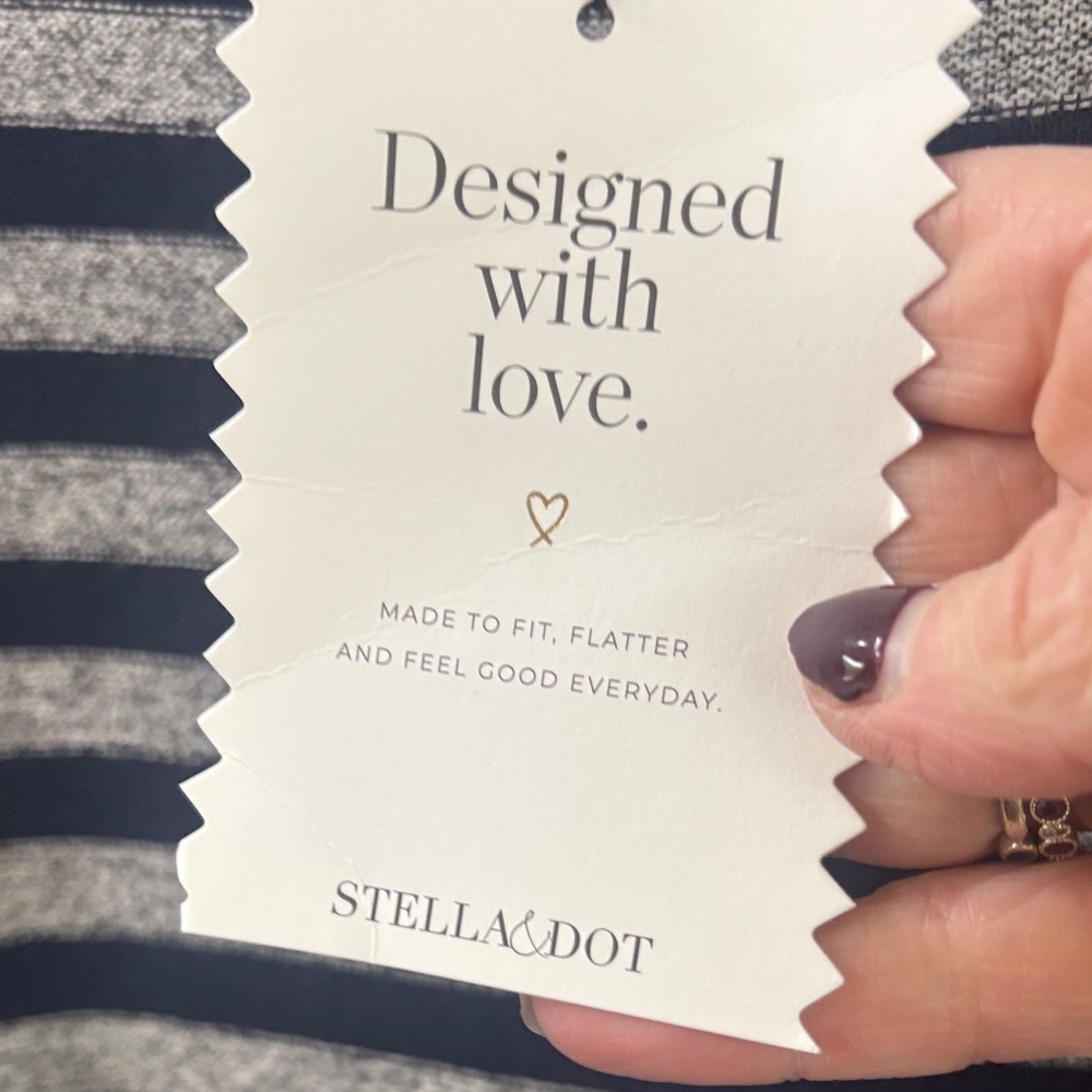 Stella & Dot Black and Gray Striped Cardigan - Picture 5 of 5
